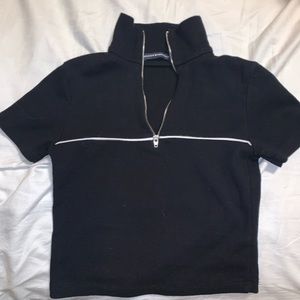brandy melville zip up crop top